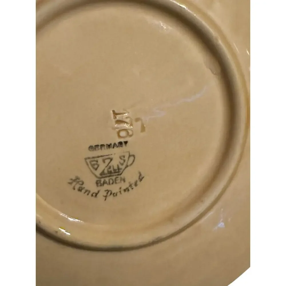 Baden Pottery Bread Plates (4) Maple Leaves Made In Germany VTG Forest Cabin - Picture 7 of 7